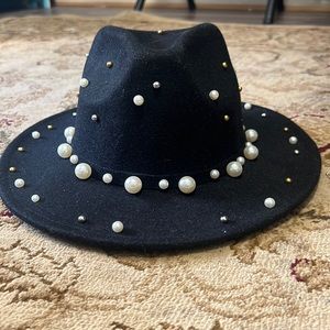 Black beaded hat